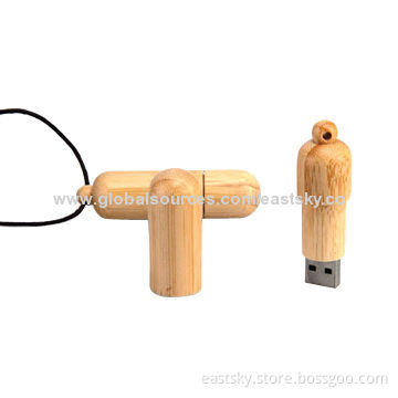 Wood Pill Style USB Flash Drive, Made of Wood, USB2.0 Interface, USB3.0 Optional, OEM Orders WelcomeNew